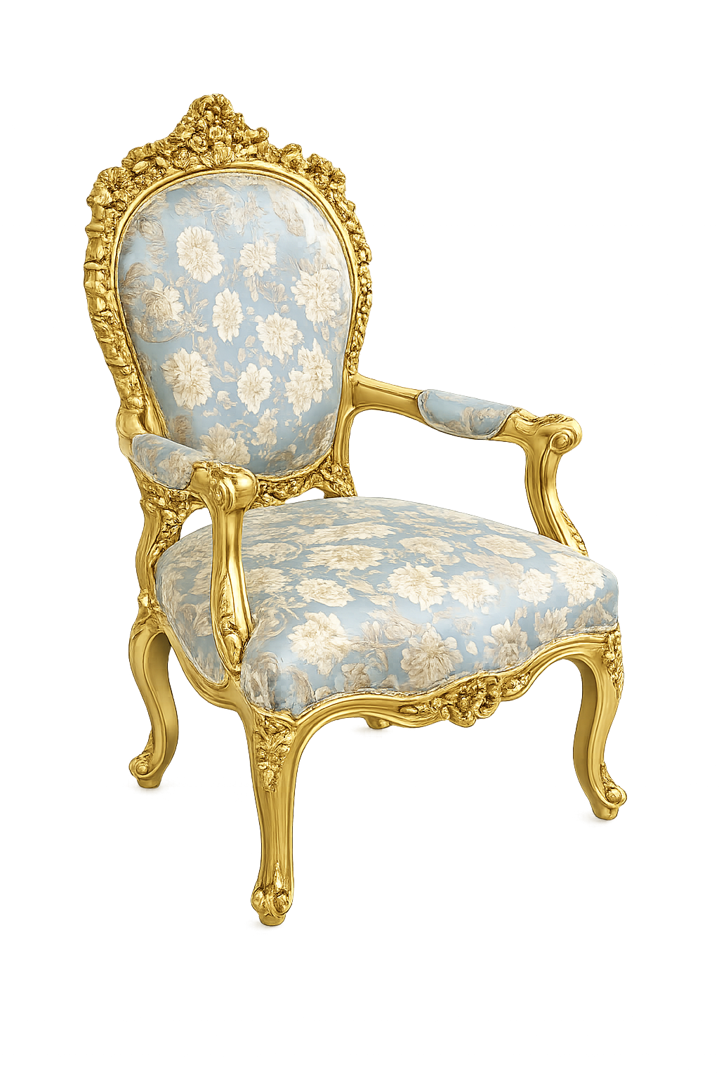 Royal Carved Solid Wood Accent Armchair