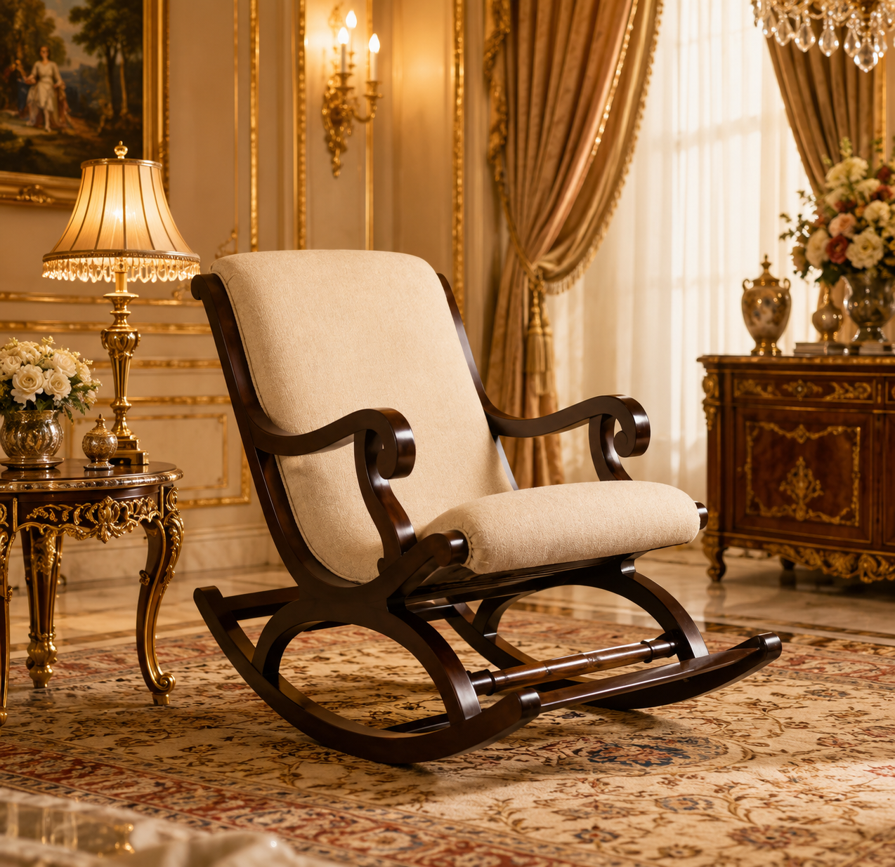 Wood Rocking Chair with cushion