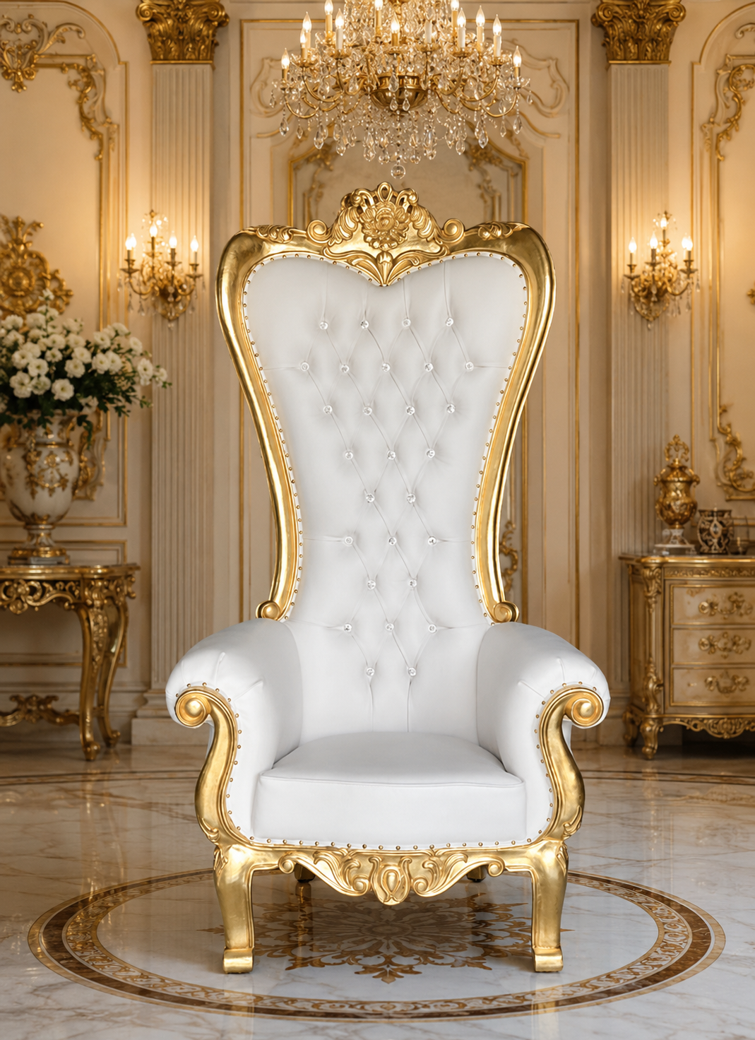 Wooden High Back Chair