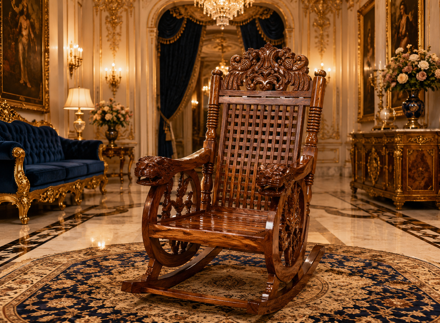 Royal Maharaja Wooden Rocking Chair