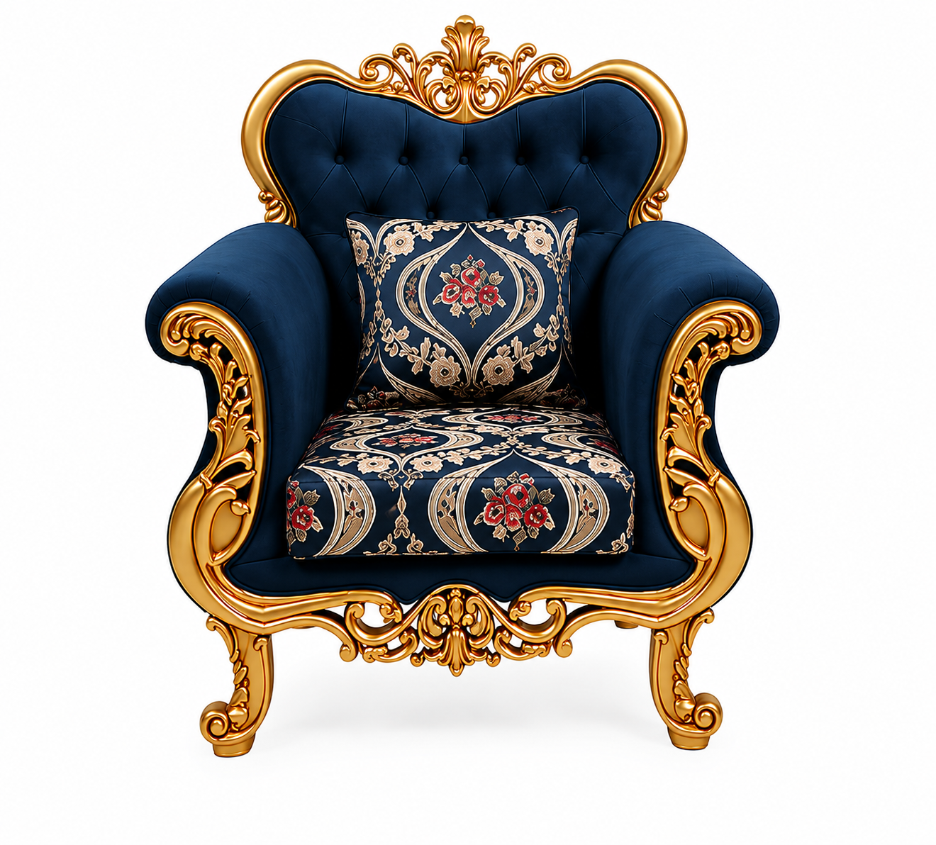 Luxurious velvet blue sofa set