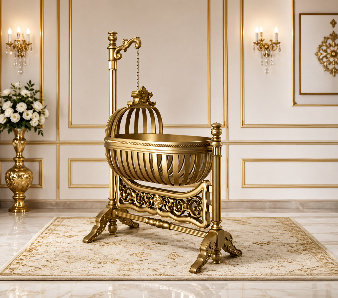 Royal Luxury Wooden Baby Cradle