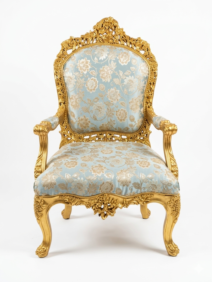 Royal Carved Solid Wood Accent Armchair