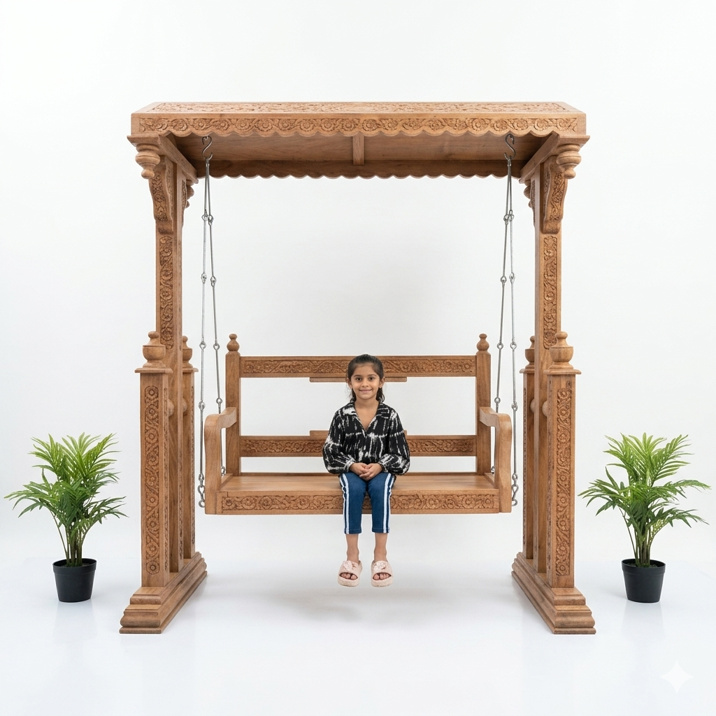 wooden baby cradle