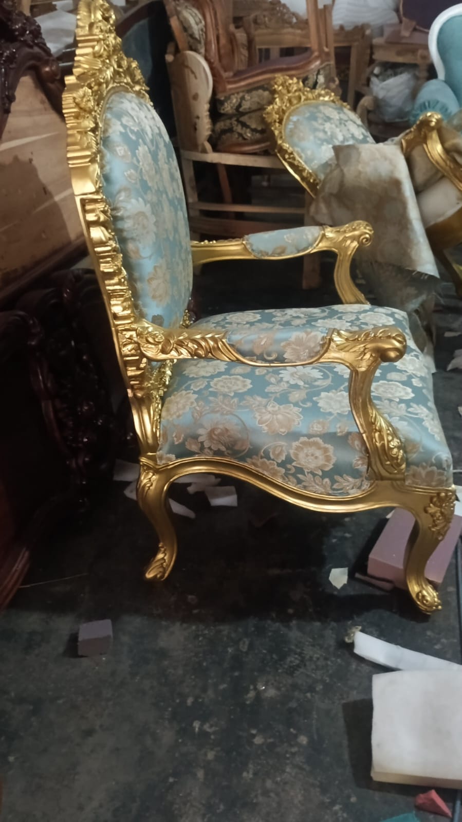 Royal Carved Solid Wood Accent Armchair