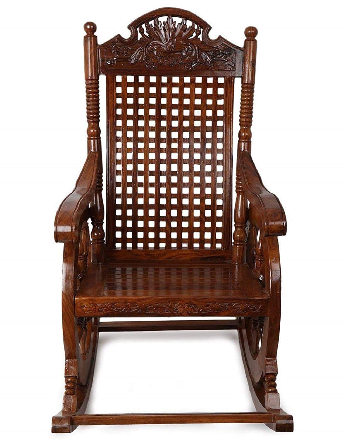 aditional handcrafted wooden rocking chair