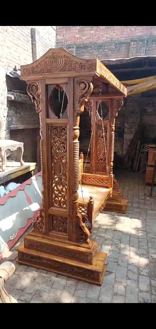 wooden baby cradle