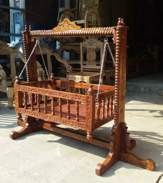 Wooden Baby Cradle Swing