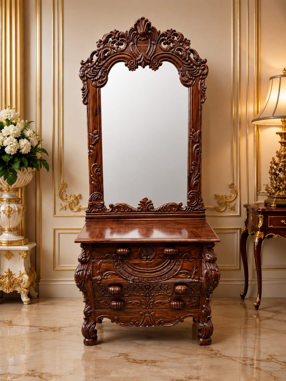 Royal Handcrafted Wooden Dressing Table